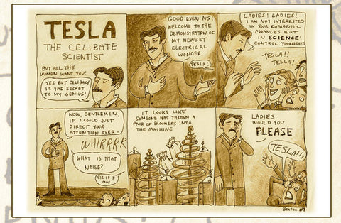 Tesla the celibate scientist poster